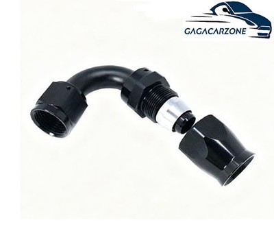 10AN 120 degree Hose End / PTFE / Teflon Swivel 10 AN Fitting -10 120° Black