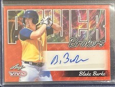 2024 Leaf Vivid Blake Burke Power Brokers Red Vinyl Autograph SSP Card 1/1