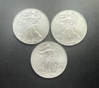 Lot of 3 -  2008 American Silver Eagles 1 oz. each 99.9% Silver -  1st Strike