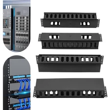 4 Pack Horizontal Rack Mount Cable Management Cable Raceways Cable Organizer