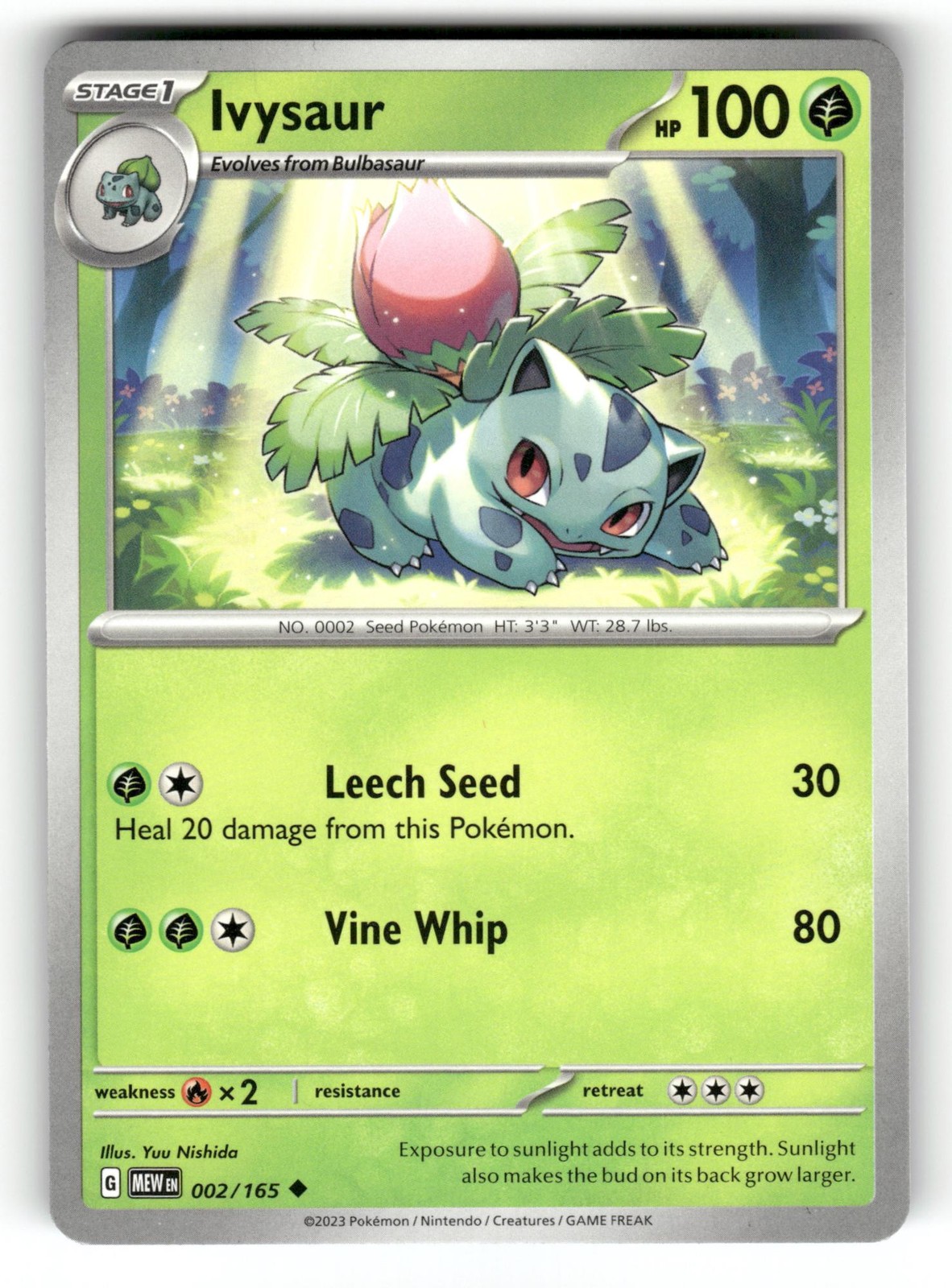 Ivysaur NM 002/165 151 Pokemon Regular Uncommon