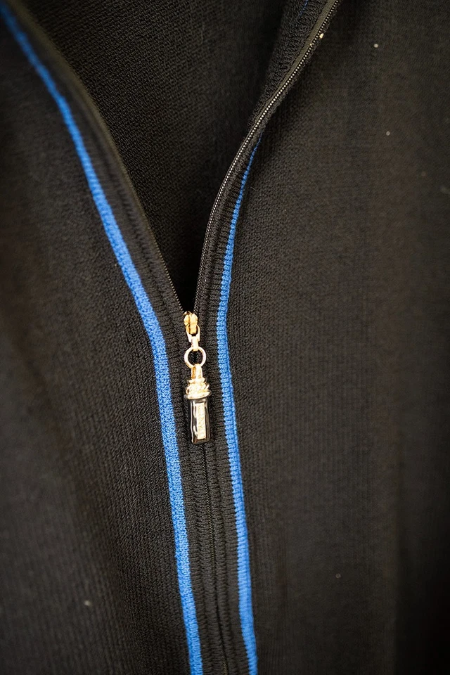 Cárdigan chaqueta top ST JOHN KNIT TALLA 14 SANTANA CLASSIC negro con ribete azul Foto 4 de 4