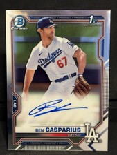 2021 Bowman Chrome Auto Ben Casparius 1st Bowman #CDA-BCA Los Angeles Dodgers
