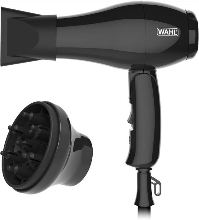 Wahl Travel Hair Dryer 1000W Dual Voltage Foldable Handle & Styling Attachments