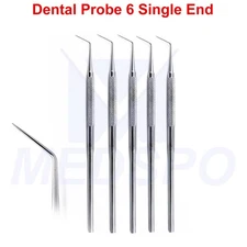 Dental Probe 6 Single Ended Set Of 5 Teeth Examine Explorer Diagnostic Scalers