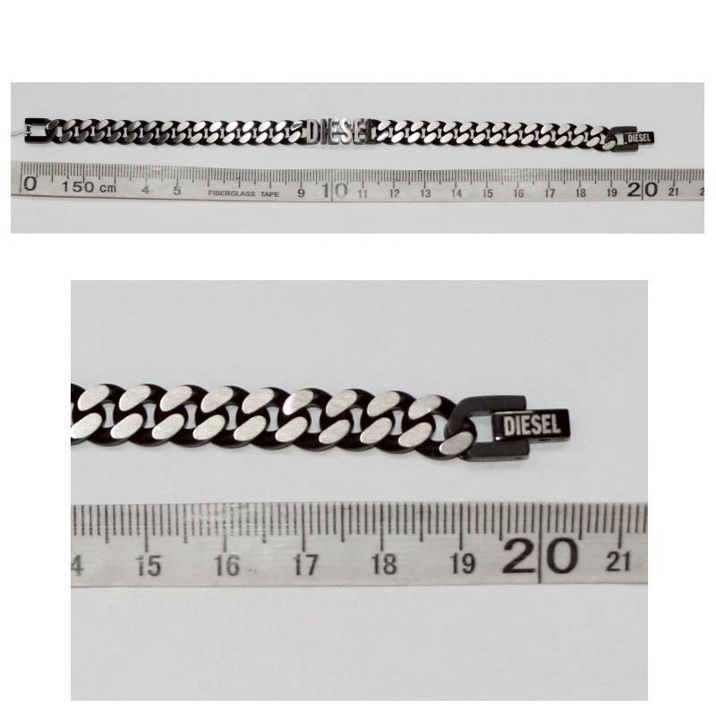 DIESEL DX1386 Bracelet Silver Tone Logo Men’s Jewelry Japan New - Image 3 of 4