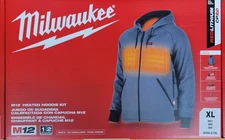 Milwaukee 306G-21XL M12 Heated Hoodie Kit Gray XL -Includes Battery & Charger