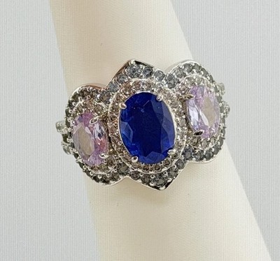 Bomb Party Sz 6  All Good Things Sparkle  RBP6846 Twilight Sapphire & Tanzanite