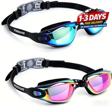 Adult Swim Goggles 2 Pack Anti Fog Swimming Goggles, No Leaking UV Protection Po