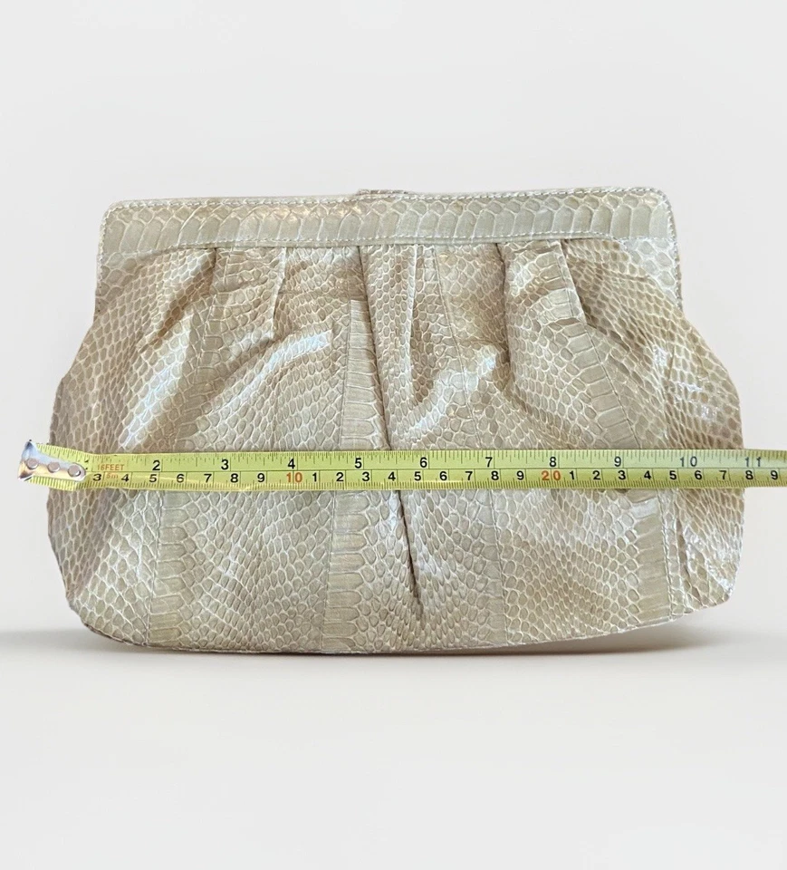 Bolso sin asas vintage J Renee para mujer piel de serpiente bandolera en relieve años 80 Foto 3 de 4