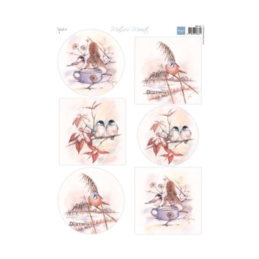 Marianne Design A4 Cardtoppers Sheet - Mattie's Beautiful Winter Birds MB0181