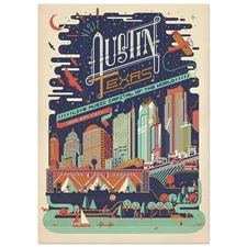 Austin City Limits 2012 Music Festival Concert Poster Vintage Wall Art 24x36