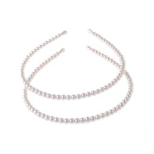 2 Pack Pearl Headband for Women Wedding Bridal Hair Hoop White