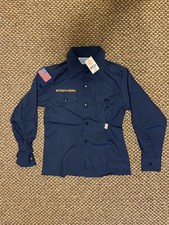 Vintage Boy Scouts Of America - Blue Uniform Shirt w/ Patches Youth Medium - New
