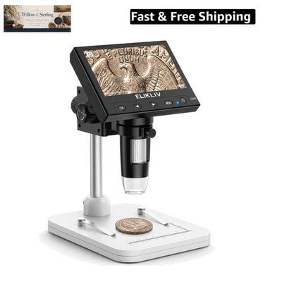 Microscope, LCD Digital Coin Microscope 1000x, Coin Magnifier with 8 Adjustab...