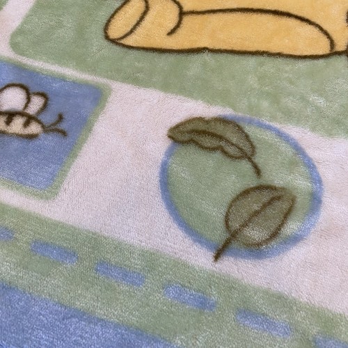 Winnie the Pooh Fleece Blanket Pooh Piglet Nature Leaf Green Blue Baby Toddler - Picture 5 of 9