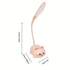 Cat-Shaped LED Desk Lamp USB Rechargeable Flexible Adjustable Neck Night Light