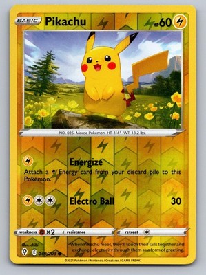Pikachu 049/203 Common Evolving Skies Pokemon Reverse Holo