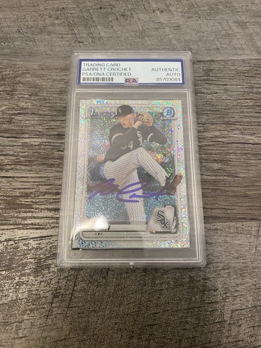 Garrett Crochet Autographed 2020 Bowman Chrome Draft Sparkle Card PSA/DNA