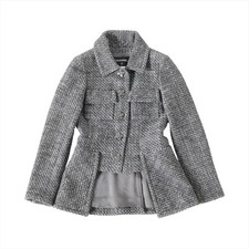 Chanel Coco Button Cotton  nylon Jacket 34 Ladies' Gray P51015V38012 Tweed