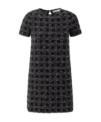 DIOR Macrocannage Short Dress Black and White Technical Cotton Size US2 FR34 XS
