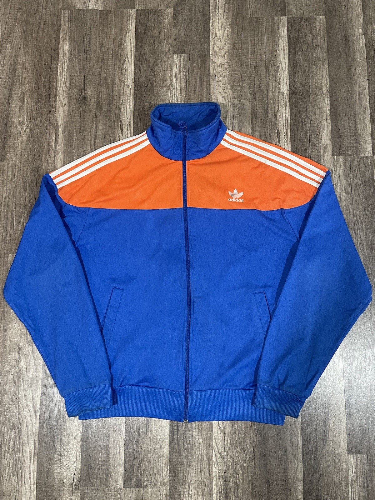 Adidas New York Track Jacket Size 2XL Y2K Vintage (2005) Orange Blue