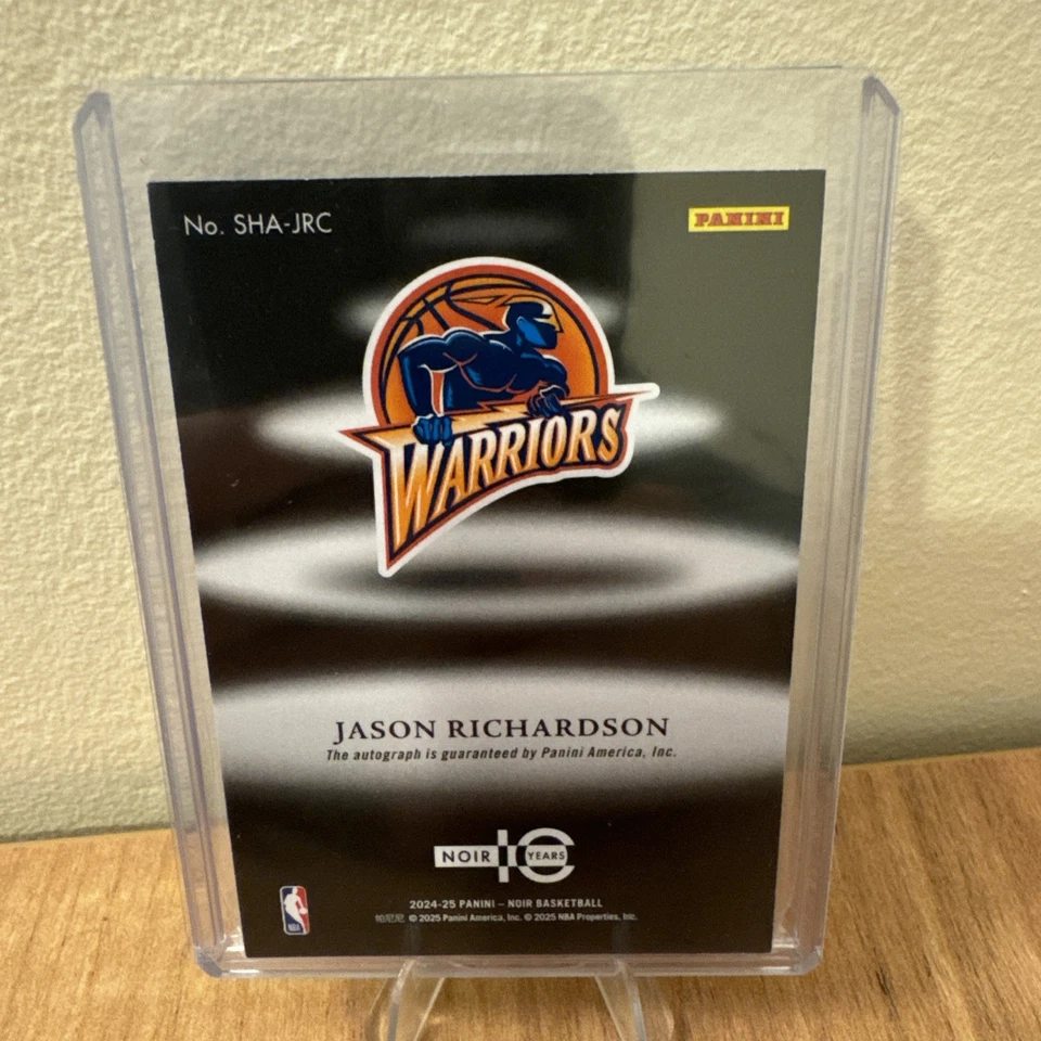 Jason Richardson 2024-25 Panini Noir Shadow Signatures Auto Green /49 #SHA-JRC - Image 2 of 3