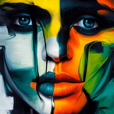 Frauen Porträt HD  Leinwandbilder/Acrylglas/Silber Alu/Pop Art bis 150x150 cm