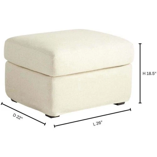 Cyan Design 11450 Sovente 19 inch White Ottoman - Picture 4 of 4