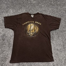 Grateful Dead Liquid Blue Galaxy Logo Skull Size XL Steal Your Face Y2K Brown