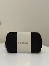 Boutique Makeup Toiletry Bag Zipped Black Leather-Look Small