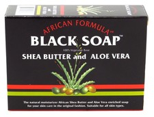 African Black Soap with Shea Butter and Aloe Vera Pack of 6 Moisturizing Bars