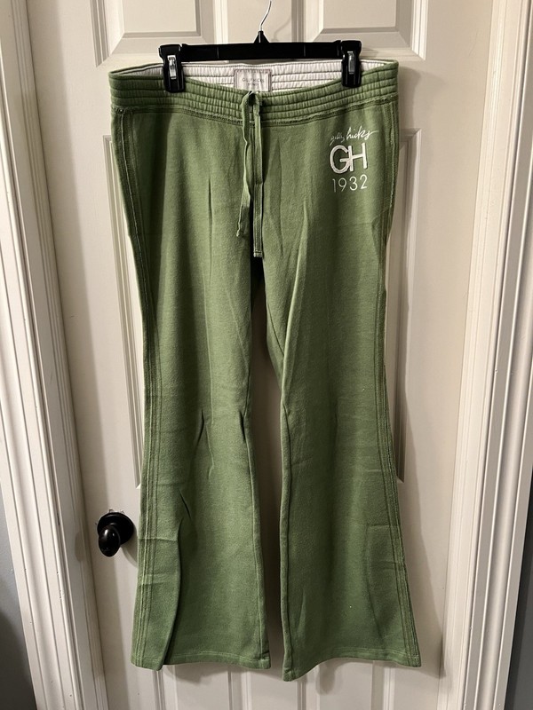 Vintage 00s Gilly Hicks Sweatpants Green Women’s Size L Boot Cut Pant Legs