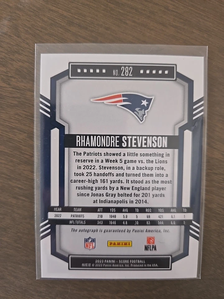 Gold Auto #'d /50 - Rhamondre Stevenson Gold Zone Signatures. NFL Patriots RB - Image 4 of 4