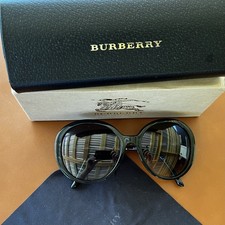 BURBERRY B 4239-Q 57-19 140 3N Black Tan Plaid/Gradient Oversized Case