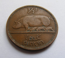 1940 Ireland Half Penny Coin Old Irish 1/2d