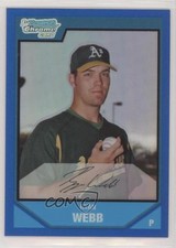 2007 Bowman Chrome Prospects Blue Refractor 95/150 Ryan Webb #BC110 sh7