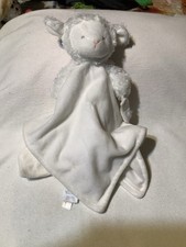 Carters Plush Lamb White Soft Security Blanket Lovey Pacifier Holder Sheep