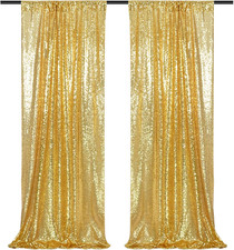 Cortinas doradas con lentejuelas 2x8 pies 2 paneles para bodas fiestas eventos