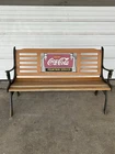 Vintage Coca-Cola Fountain Service Cast Iron Wood Park Bench Coke Memorabilia