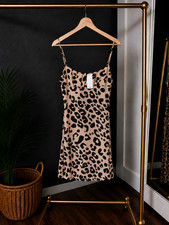 Mango Pardo Leopard print cami mini dress size xs
