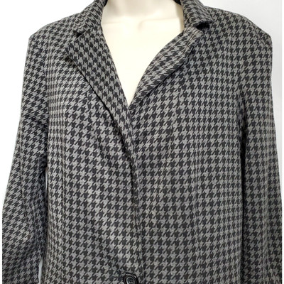 Soho Apparel Jacket Womens Medium Black Gray Houndstooth Blazer Single Breasted