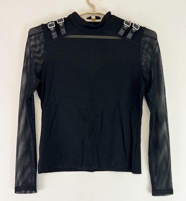 Killstar Arch Enemies Fishnet Panel Buckles Top Size XXL (Runs Small?) Goth
