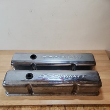 Chevrolet Script Bowtie Chrome Valve Covers Small Block V8 1959-1986