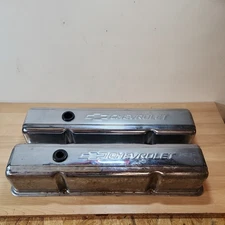 Chevrolet Script Bowtie Chrome Valve Covers Small Block V8 1959-1986