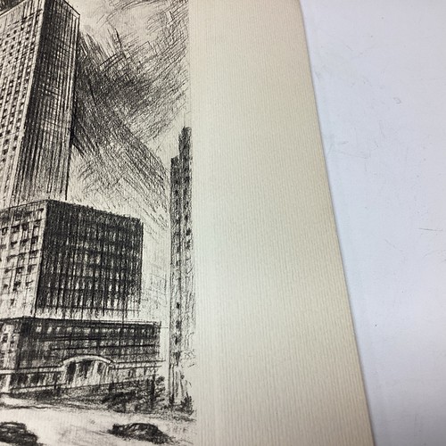 21 ART PAPER ETCHING PHOTO PRINT NAT LOWELL BUILDINGS SKYLINE NEW YORK CARS OLD - Picture 7 of 13
