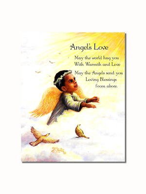 African American Black Angel's Love Wall Picture 8x10 Art Print