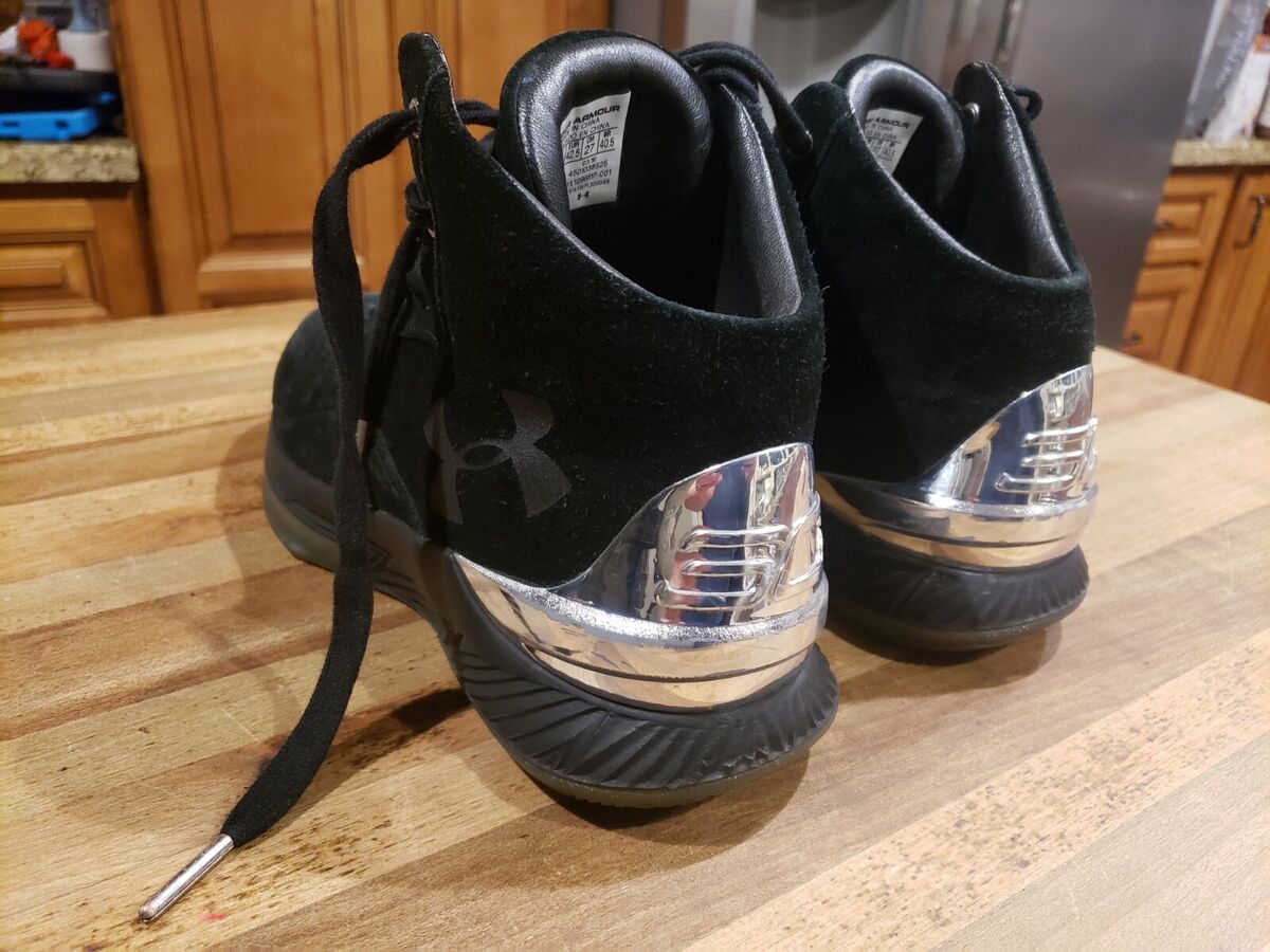 Mens 9 Under Armour Curry 1 Lux Mid Suede Black Metallic Mens 9 Under Armour Curry 1 Lux Mid Suede Black Metallic