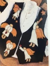 Indygo Junction Pattern Acorn with Angels Felt Vest Applique IJ367 (c) 1995
