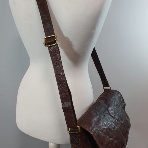 ROWALLAN Leather Satchel Messenger Bag Crossbody Logo Tote Shoulder Vintage - Picture 8 of 24